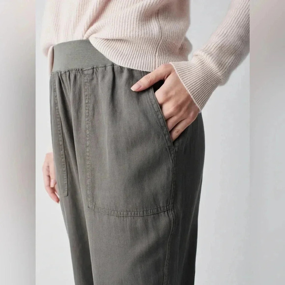 Faherty Arlie Day Jogger Womens S Green Linen Blend Stretch Pull On Granola Girl - Picture 3 of 13